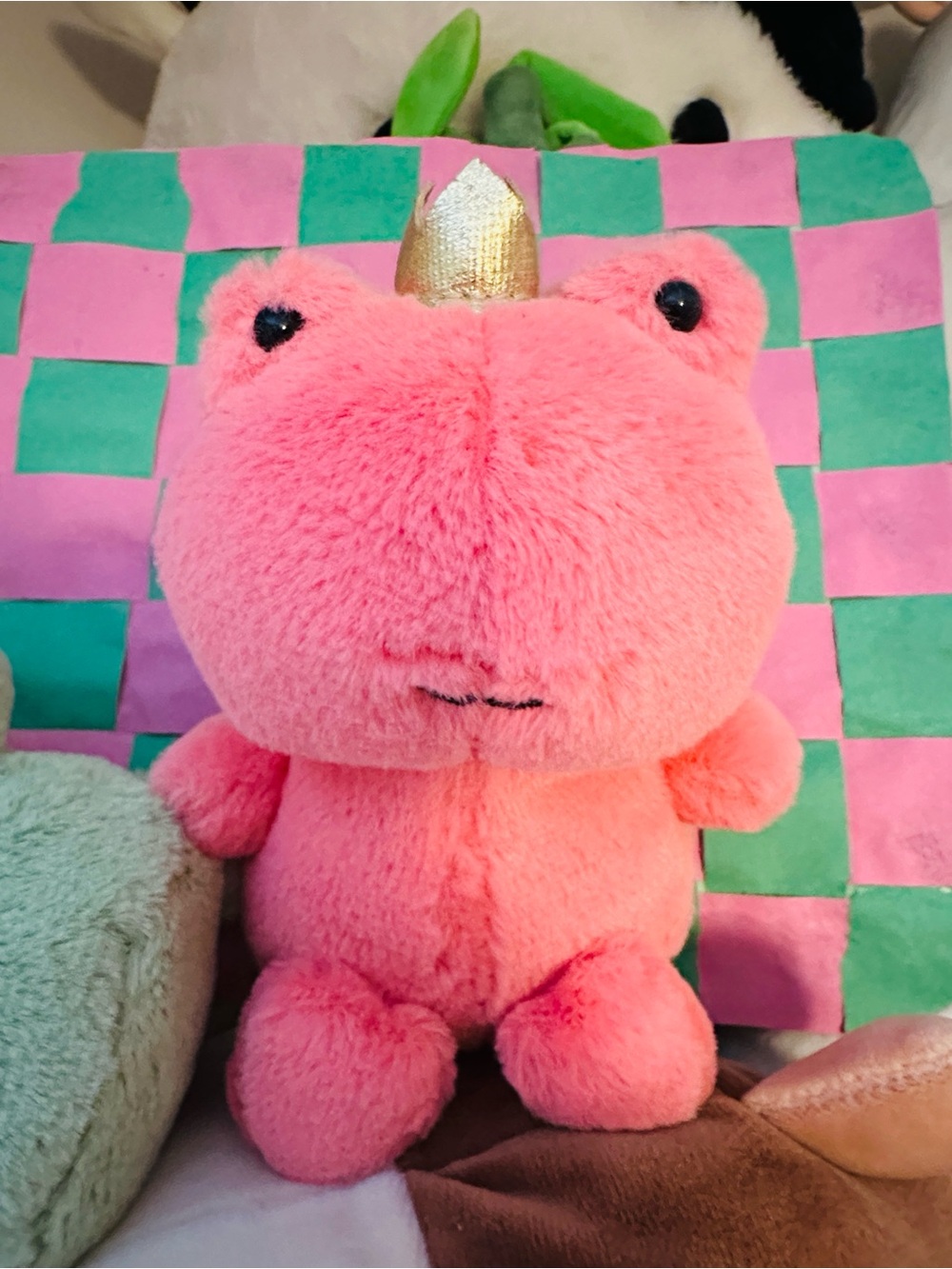 RETIRED Jellycat Crowned Croaker Frog Pink Princess Plush Prince Crown Rare